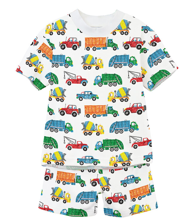 Sara's Prints Trucks Short PJ Set