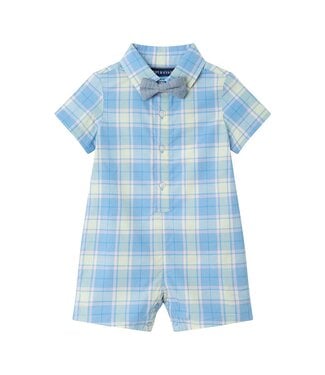 Andy & Evan Blue Plaid Shirtall & Bowtie