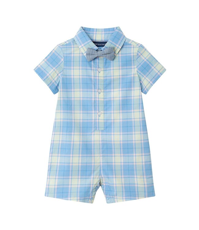 Andy & Evan Blue Plaid Shirtall & Bowtie