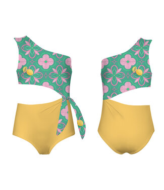 Pepita & Me Azulejo Verde Knot Trikini