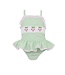 Anavini Green Seersucker Stripe Cherries Swimsuit