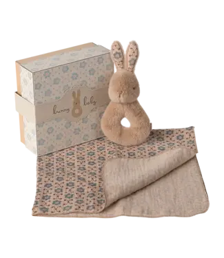 Maileg Rabbit Rattle Set-Cream Peach
