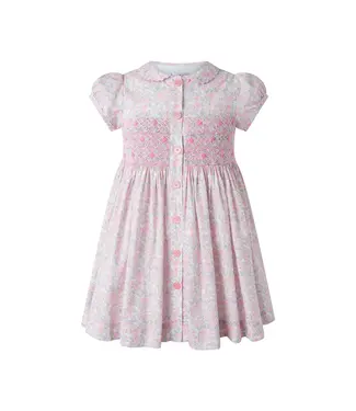 Rachel Riley Ditsy Bloom Smocked Button-Front Dress