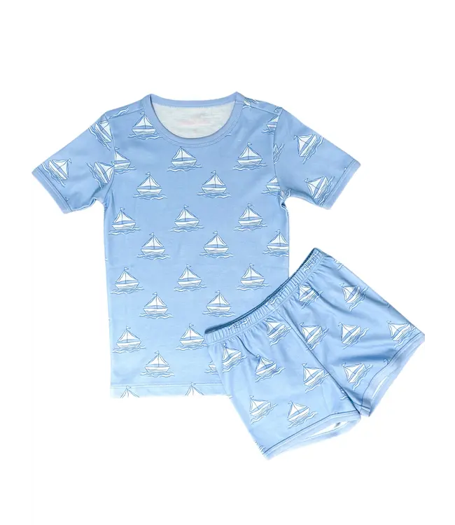 James and Lottie Blue Knit Set Sail 2 PC.  PJ Set