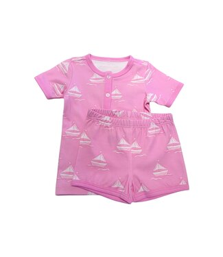 James and Lottie Pink Set Sail 2 Pc. PJ Set