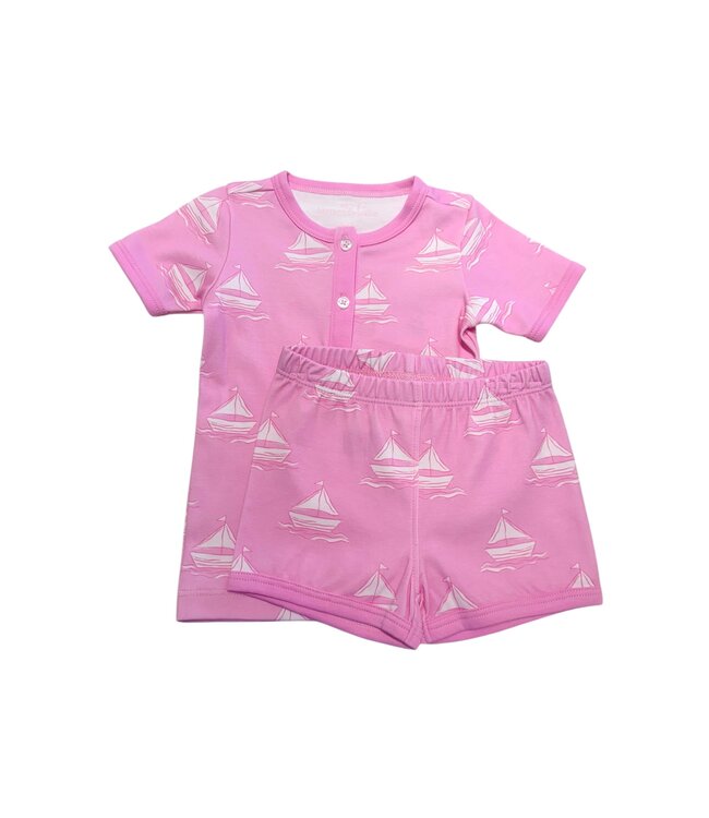 James and Lottie Pink Set Sail 2 Pc. PJ Set