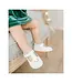 L'amour Shoes Dottie White Scalloped Mary Jane