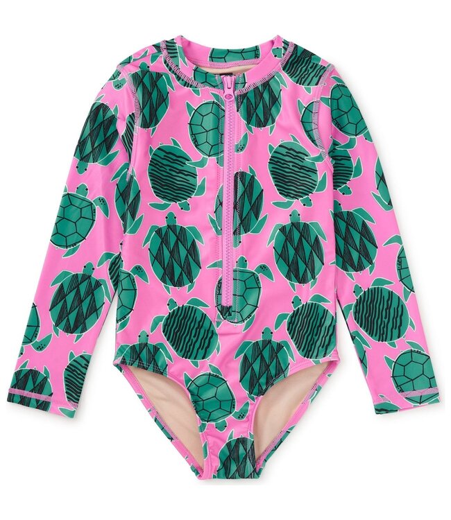 Tea Collection Tiled Turtles L/S One Pc Swim