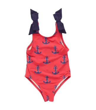 Pink Chicken Red Nautical Anchors Shelly Swimsuit