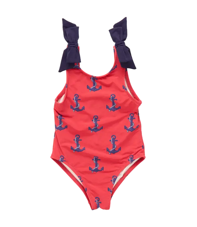 Pink Chicken Red Nautical Anchors Shelly Swimsuit