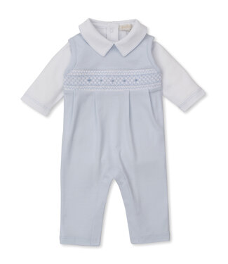 Kissy Kissy Lt. Blue CLB Fall 25 Overall Set w/Smocking