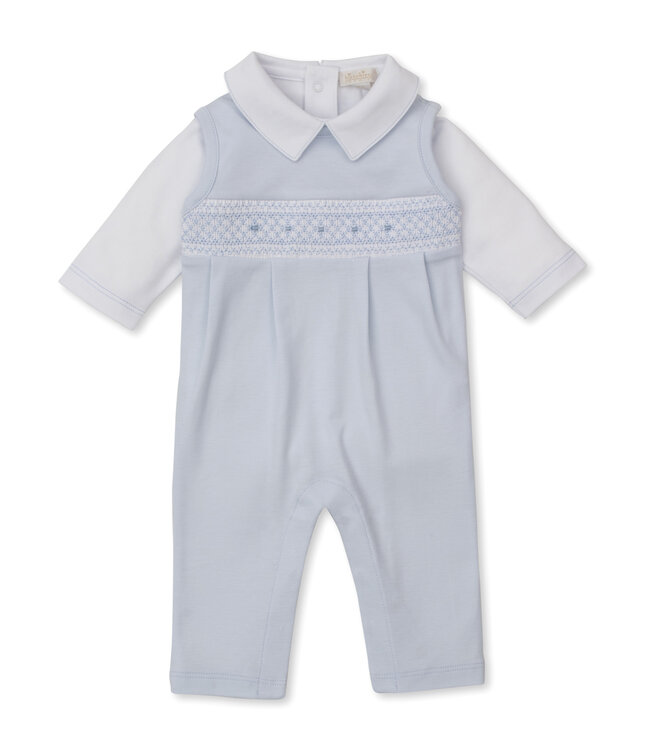 Kissy Kissy Lt. Blue CLB Fall 25 Overall Set w/Smocking