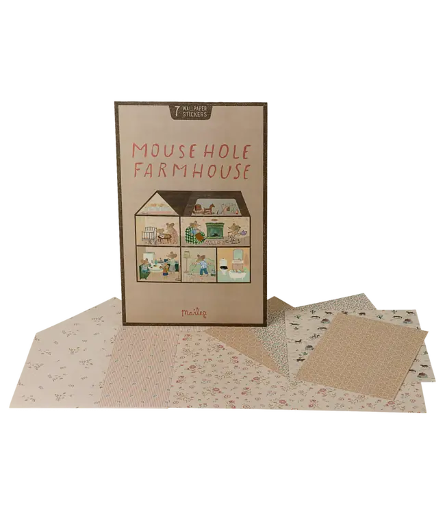 Maileg Wallpaper, Mouse Hole Farmhouse