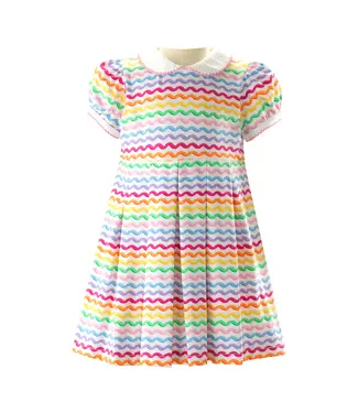 Rachel Riley Rainbow Ric Rac Jersey Dress