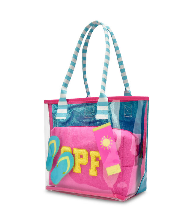 Iscream Pool Party Clear Tote 2 Pc. Set