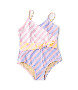 Shade Critters Pastel Stripe Wrap One Piece Swimsuit