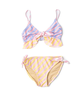 Shade Critters Pastel Stripe Ruffle 2 Piece Swim Suit