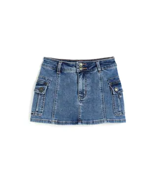 tractr Indigo Cargo Pocket Denim Skort
