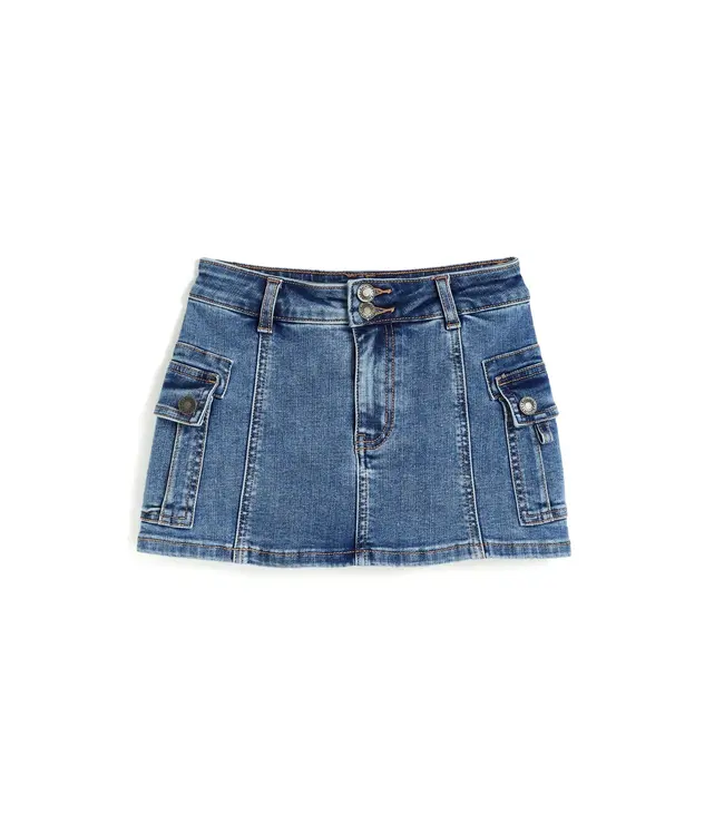 tractr Indigo Cargo Pocket Denim Skort