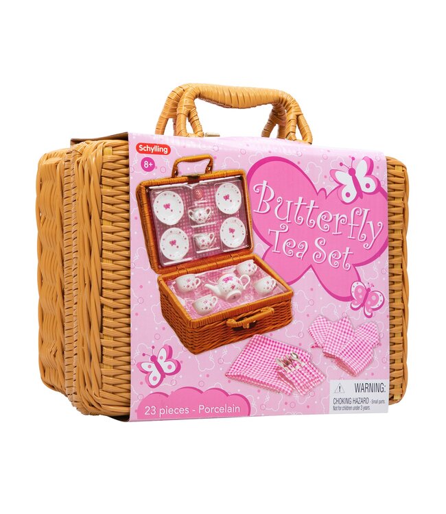 Butterfly Tea Set Basket