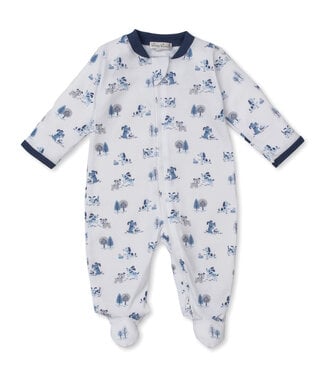 Kissy Kissy Blue Puppy Park Fun Footie w/Zip