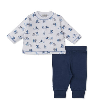 Kissy Kissy Blue Puppy Park Fun Pant Set