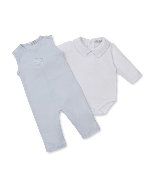 Kissy Kissy Blue Riding Rockers Overall Set