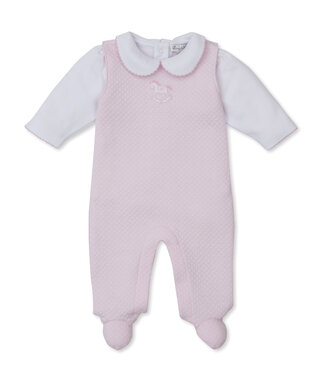 Kissy Kissy Pink Jacquard Overall Set