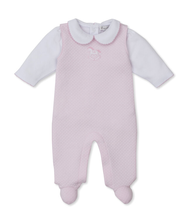 Kissy Kissy Pink Jacquard Overall Set