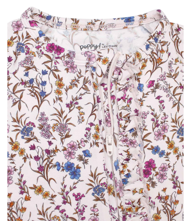 LEV baby Ariana Ruffled Poppy Convertible Romper