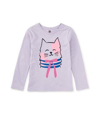 Tea Collection Soft Wisteria Bowtie Kitty Graphic Tee