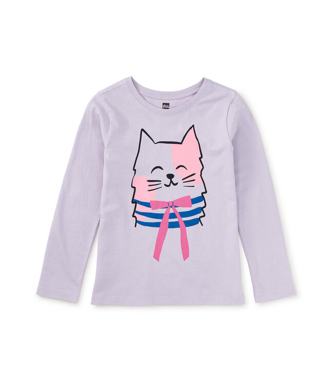 Tea Collection Soft Wisteria Bowtie Kitty Graphic Tee