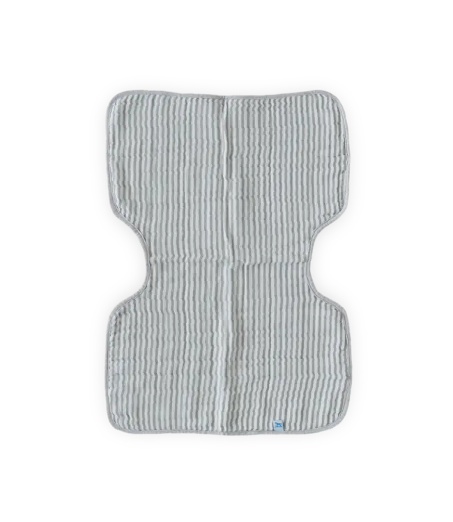 Little Unicorn Cotton Muslin Burp Cloth Grey Stripe