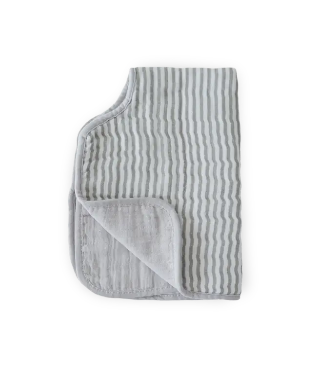 Little Unicorn Cotton Muslin Burp Cloth Grey Stripe