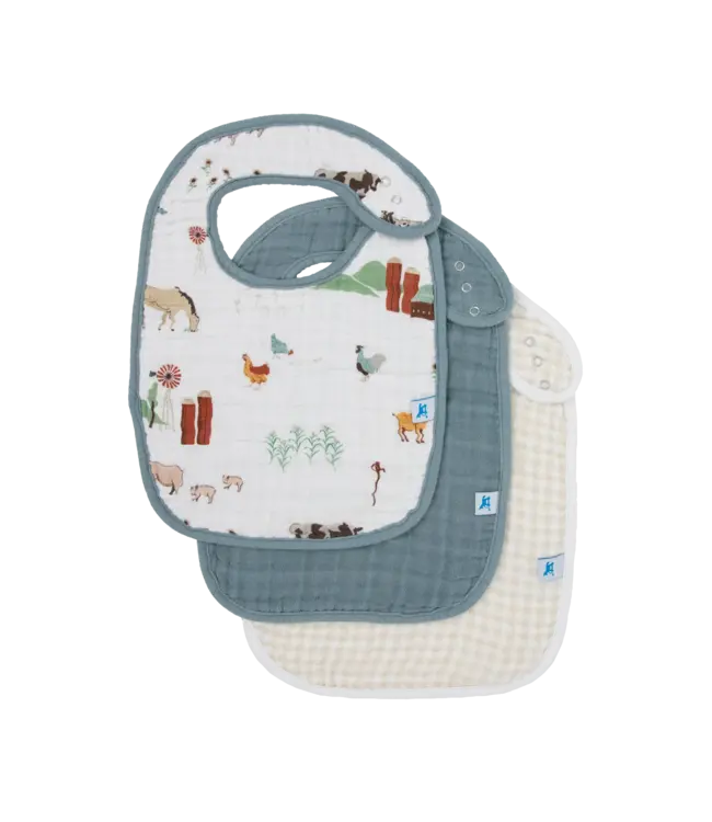 Little Unicorn 3 Pack Muslin Bib Pack