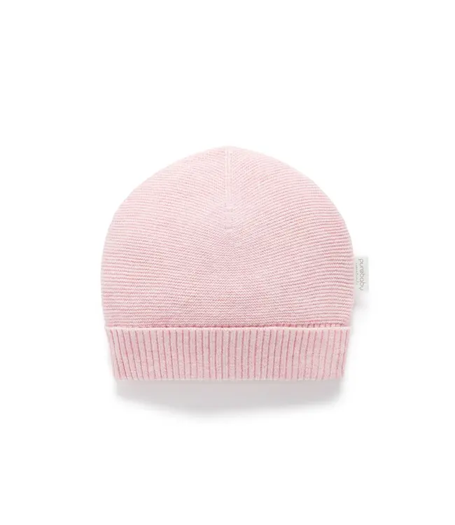 purebaby Pink Textured Beanie