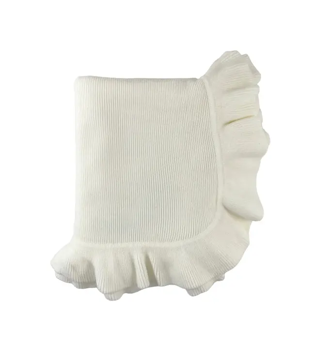 A Soft Idea Ruffle Edge Knitted Blanket