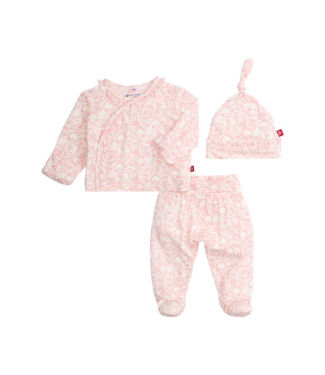 Magnificent Baby Pink Herds of a Feather Modal Kimono w/Ruffle