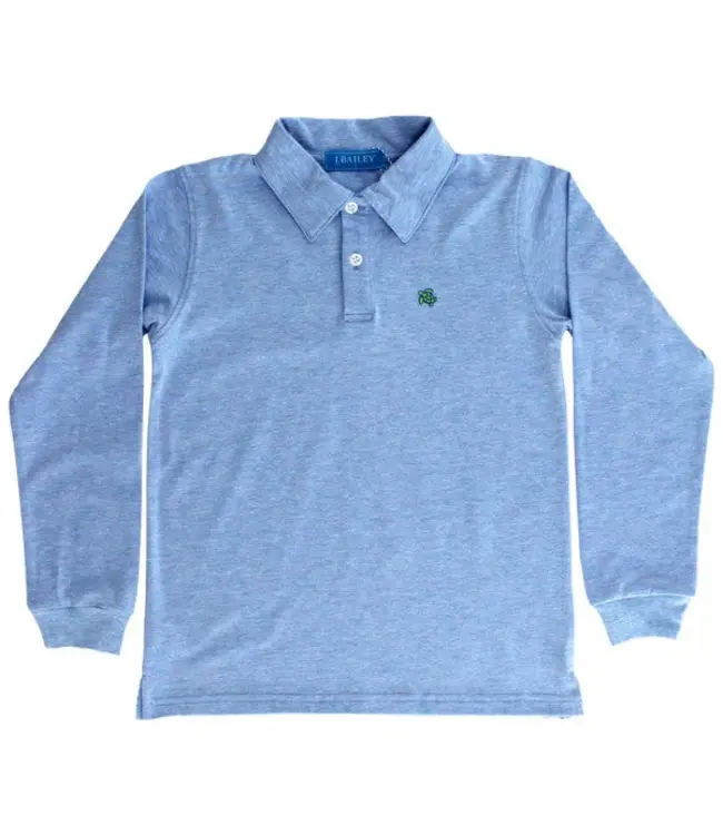 Bailey Boys Heathered Blue L/S Polo