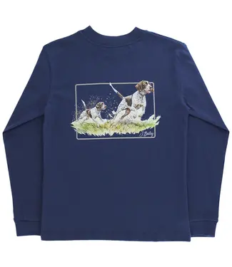 Bailey Boys Pointers on Navy L/S Tee