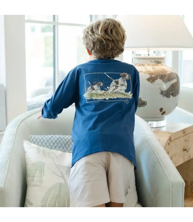 Bailey Boys Pointers on Navy L/S Tee