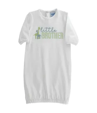 Bailey Boys White Knit Little Brother Gown