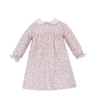 Anavini Yvonne L/S Pink Roses Liberty Floral Twill Float w/ White Collar