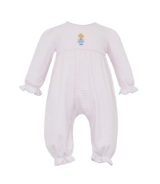 Petit Bebe Pink Knit Stripe Cinderella L/S Romper