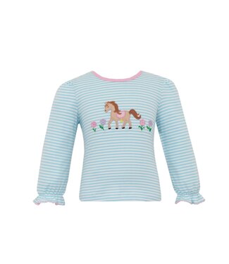 Claire & Charlie Aqua Knit Stripe Ride Away T-Shirt