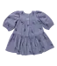 Pink Chicken Blue Blossom Embroidery Fiona Dress