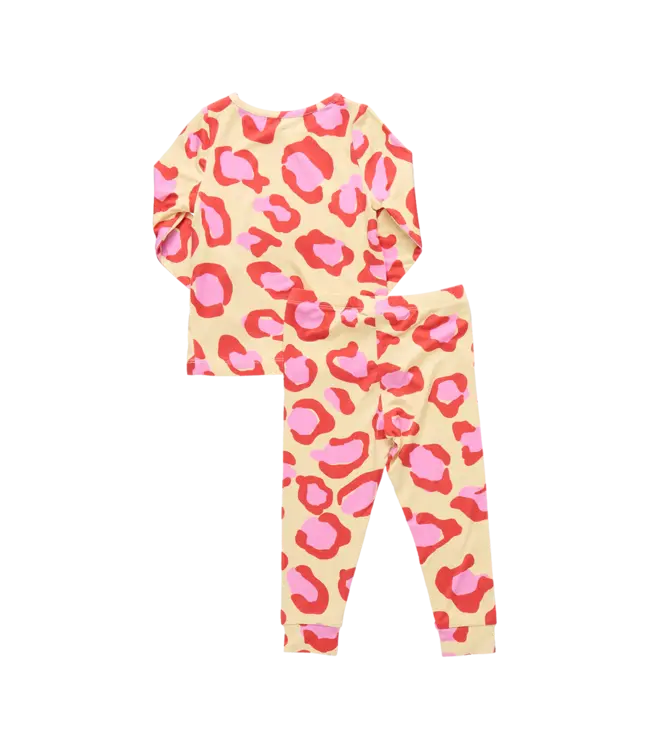 Pink Chicken Yellow Oversized Leopard Bamboo PJ Set