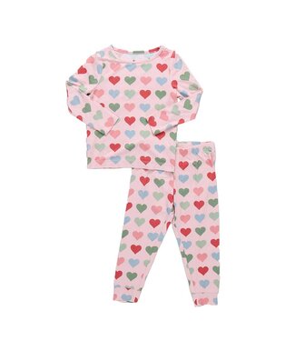 Pink Chicken Pink Small Hearts Bamboo PJ Set