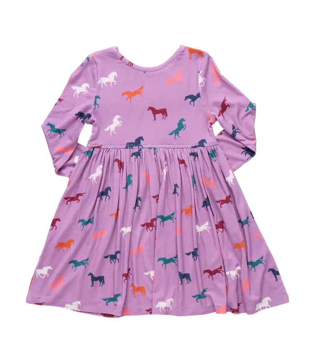 Pink Chicken Lavender Multi Horses Bamboo Steph Dress