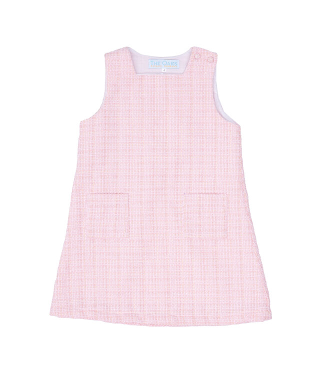 The Oaks Apparel Lt. Pink Sparkle Tweed Jillian Dress